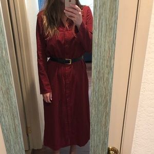 Button up rust colored dress